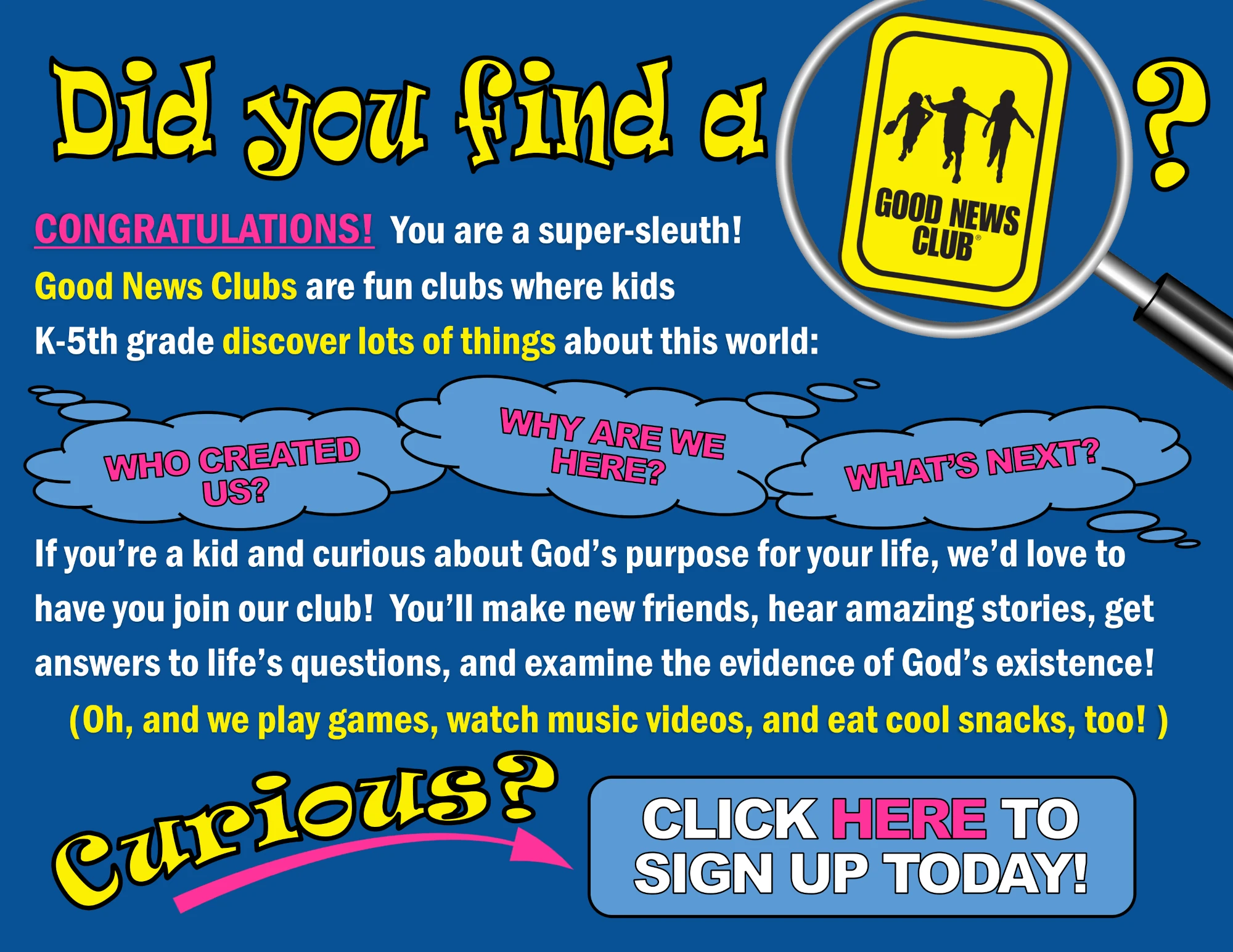 Find a Good News Club flyer